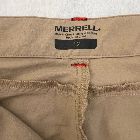 Merrell Shorts Women's 12 Beige Stretch Tan Outdoors Hiking Nylon Spandex Blend‎ - Picture 2 of 9